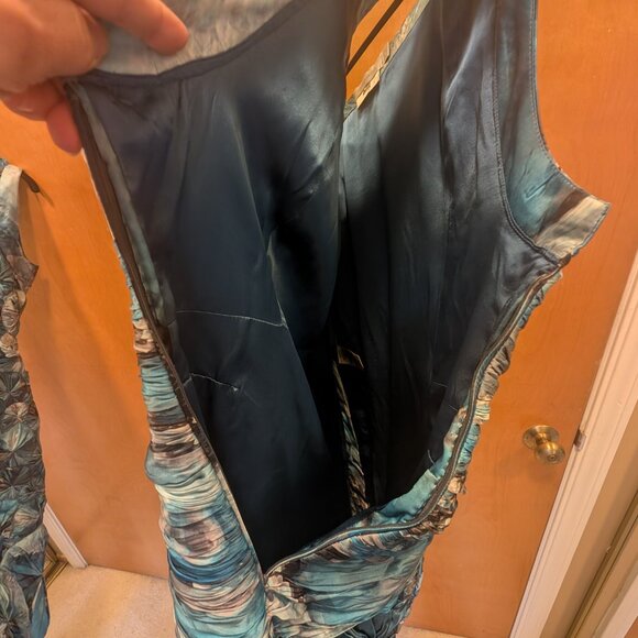 *$4,800 CARLOS MIELE STUNNING SILK BLUE FLOWER DRESS GOWN RUNWAY US 6, IT 42 - Picture 11 of 12